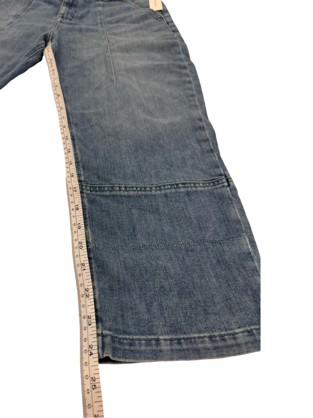 Anthropologie Button-Fly Cropped Jeans — Medium Blue - Picture 8 of 10